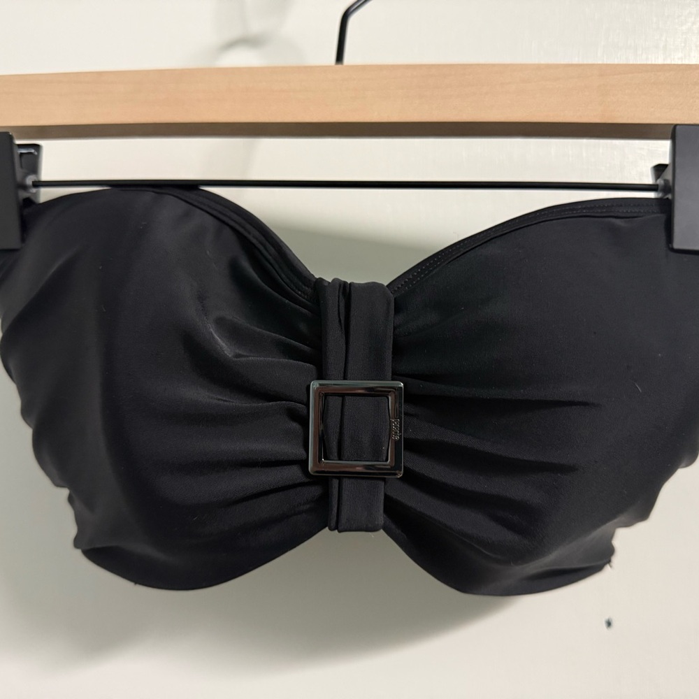 Panache Anya Bandeau Bikini Top 34G 34DDDD Black Underwire Support